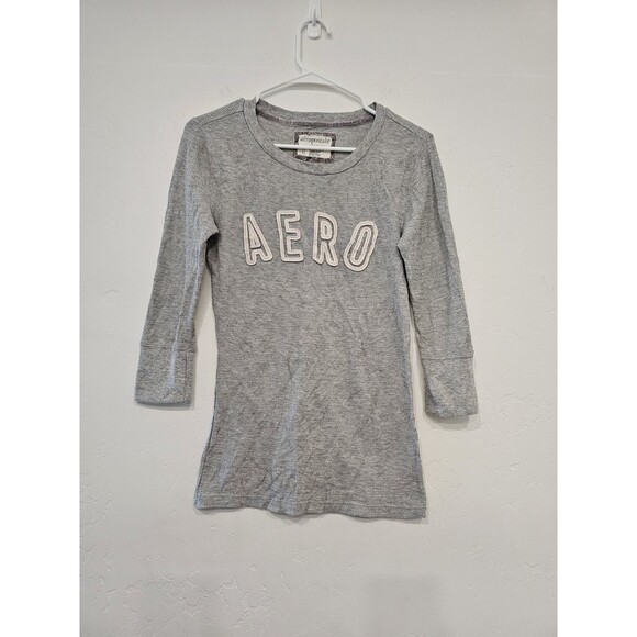 Aeropostale Tops - Aeropostale Women's Vtg Y2K Thermal Knit 3/4 Sleeve T-Shirt Metallic Size Large